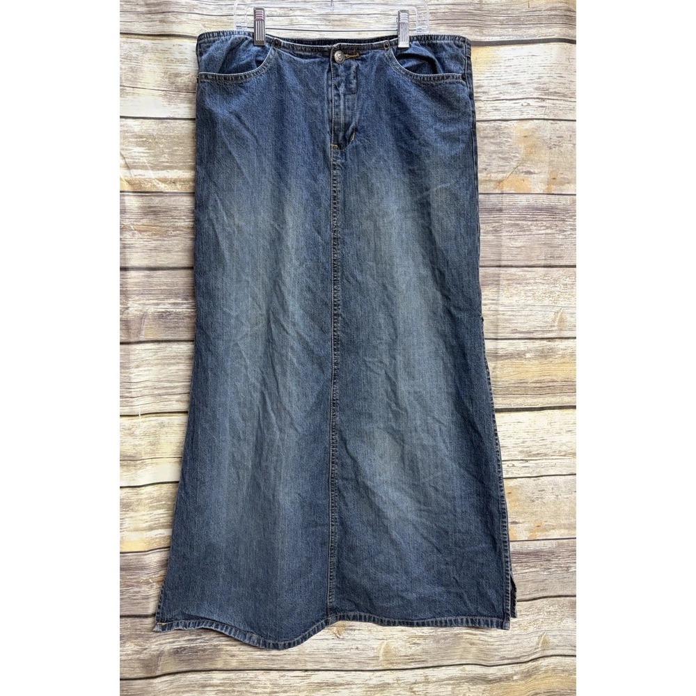 Angel Denim Skirt Juniors 9 Long Blue Jean Maxi Y2k 90's Boho‎